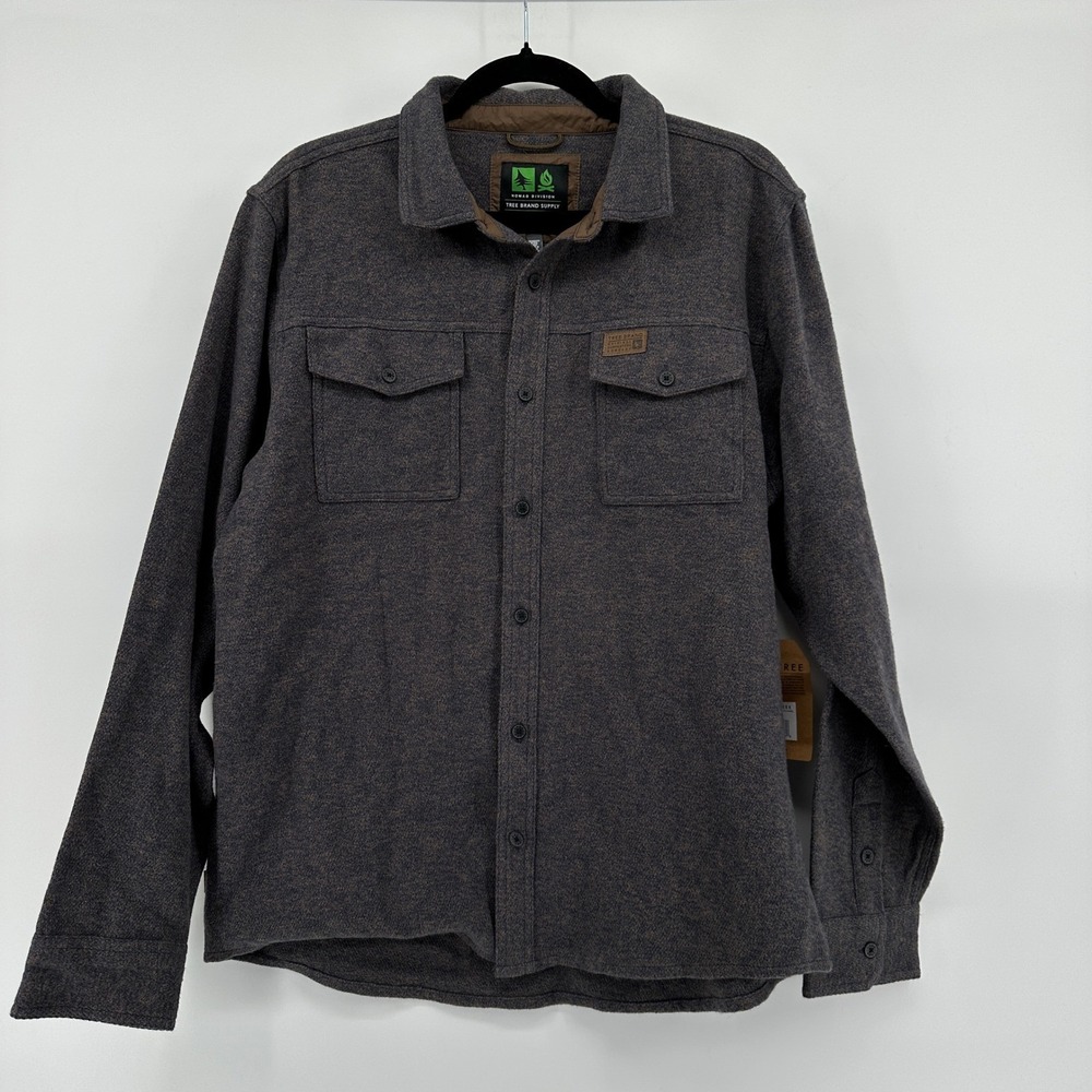 HippyTree TreeBrand Supply Nomad Division Nelson Flannel Gray Shirt Jacket NWT L